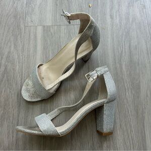 David’s bridal silver heels